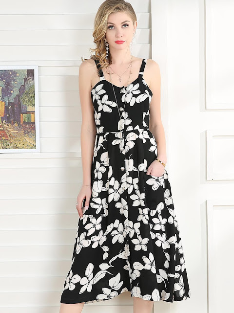 "10 Minimalist and Versatile Black and White Dresses for Summer" |  Black and White Floral Dress | by +The Graceful Mist (www.TheGracefulMist.com) - Top Style Blog and Website in the Philippines