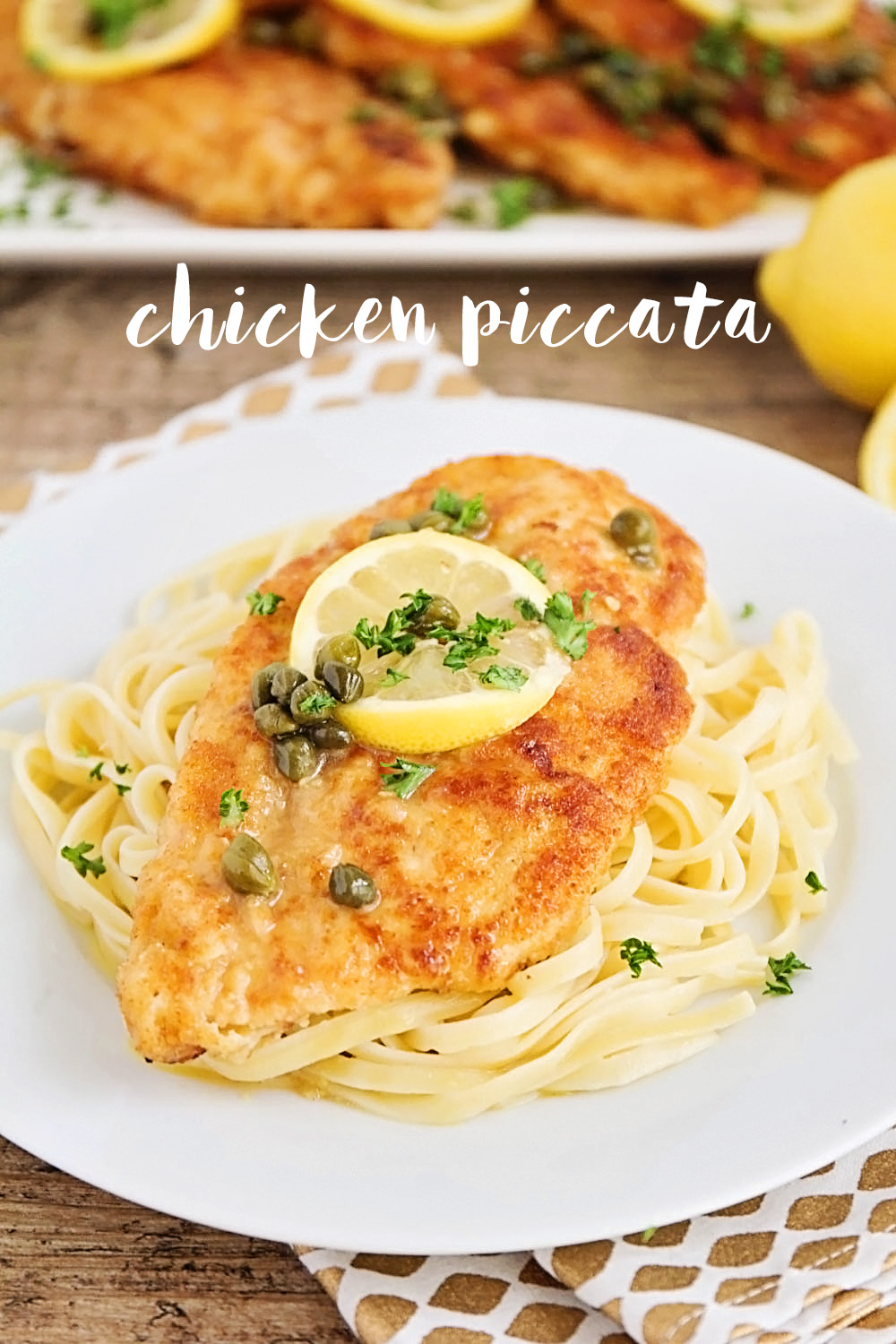 This delicious chicken piccata is ready in less than 30 minutes and super flavorful. The buttery lemon pan sauce is amazing!