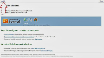mensaje para imprimir de hotmail