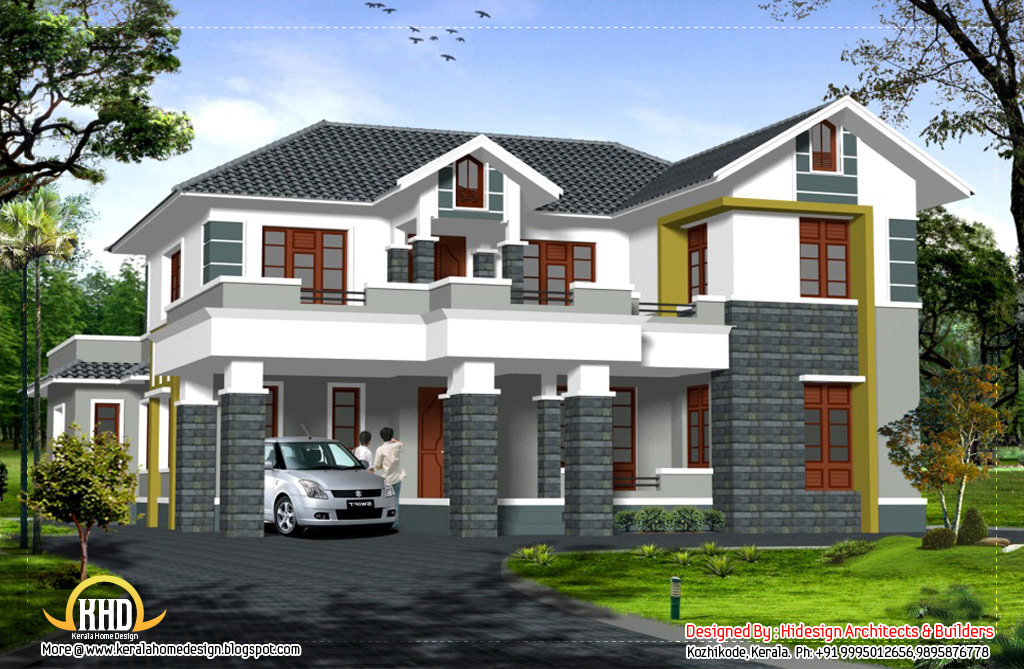 Sloping roof 2  Story  home  2907 Sq Ft KeRaLa  HoMe 