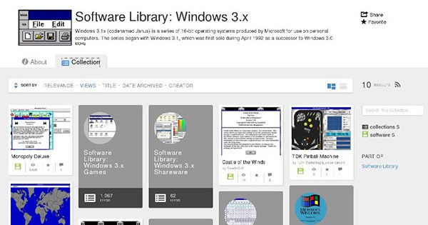 Παιχνίδια και προγράμματα του Windows 3.1 OS στο Internet Archive