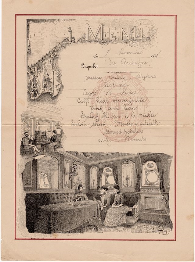HISTORY BELLE ÉPOQUE menus on board COMPAGNIE GÉNÉRALE