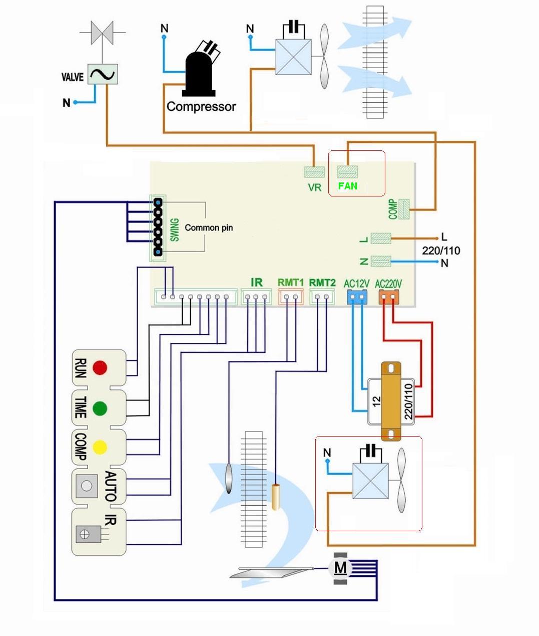 DIAGRAMA DE CIRCUITOS DE TARJETAS UNIVERSALES DE AIRE ACONDICIONADO