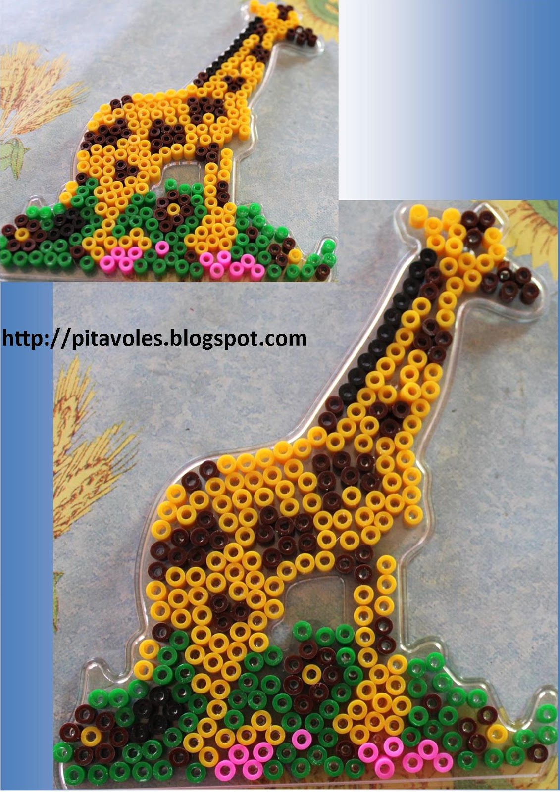 pitavoles girafa amb hama beads