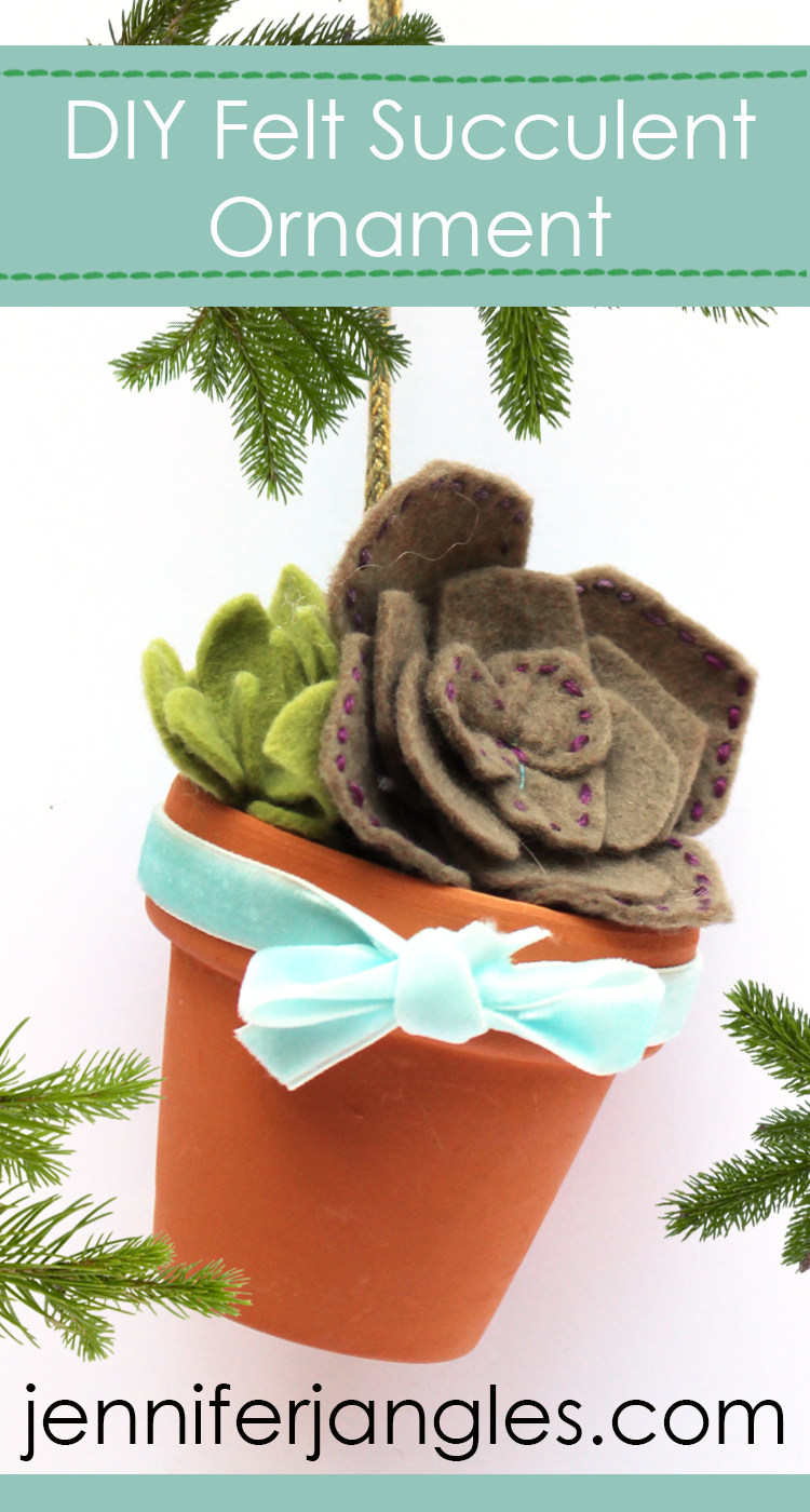 Jennifer Jangles Blog DIY Felt Succulent Ornament