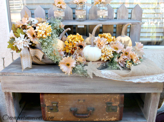 One More Time Events-Rustic Outdoor Fall Vignette-Weekly Blog Link Up Party- Treasure Hunt Thursday- From My Front Porch To Yours