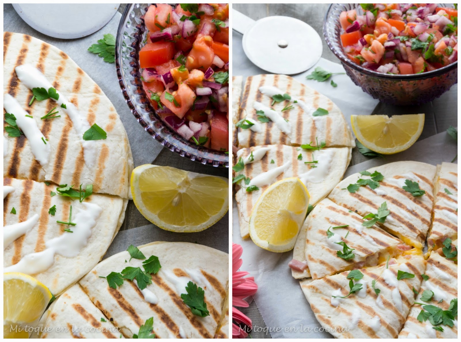 Mi toque en la cocina Quesadillas sincronizadas con pico de gallo Mi toque en la cocina Quesadillas sincronizadas con pico de gallo