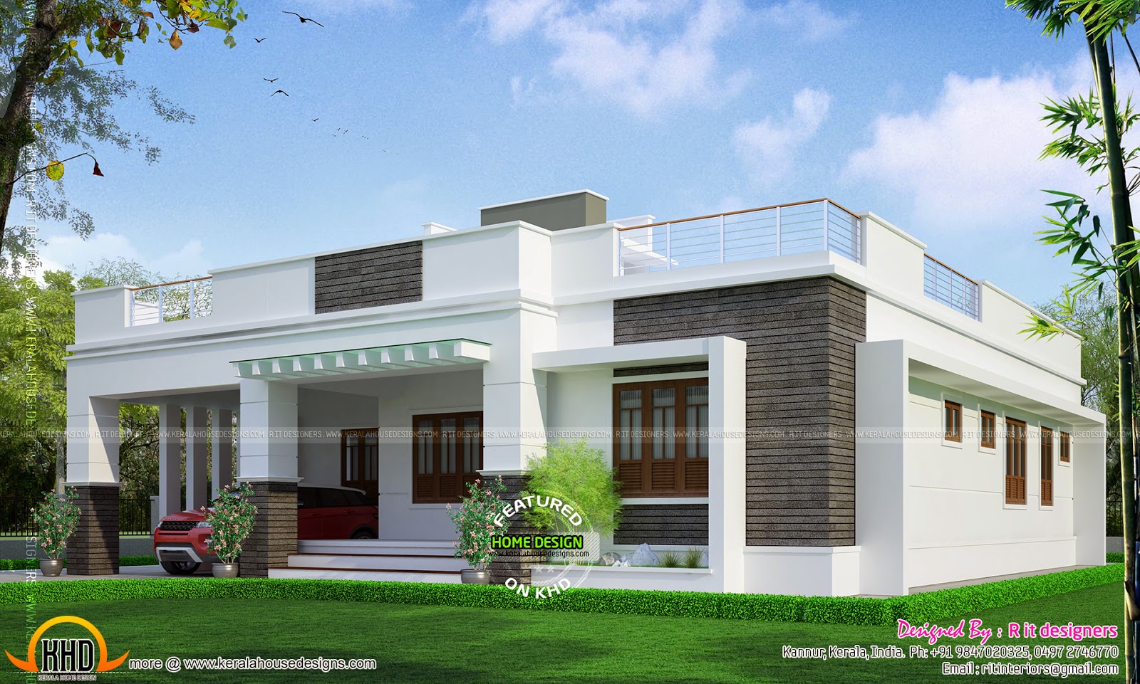 Elegant single  floor  house  design  Kerala home  design  and 