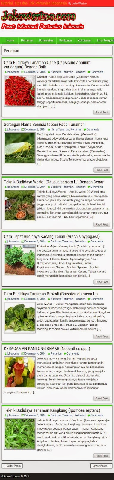 Jokowarino.com Tempat Berbagi Informasi Mengenai Pertanian Indonesia