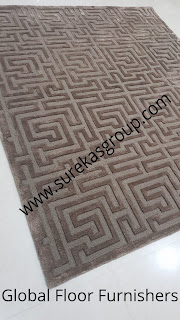 finished hand-tufted rug in wool and silk ready for despatch finished hand-tufted rug in wool and silk ready for despatch