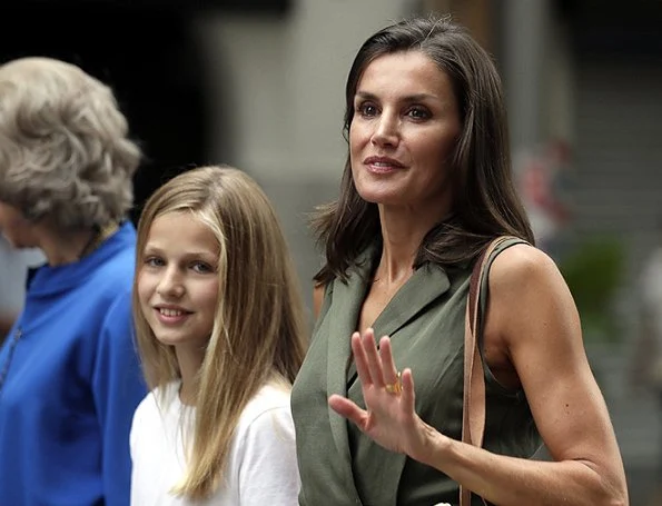 Queen Letizia, Crown Princess Leonor, Infanta Sofia, former Queen Sofia of Spain were seen in Palma de Mallorca