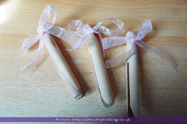 Decorate An Old Fashioned Wood Clothes Peg or Pin with Ribbon