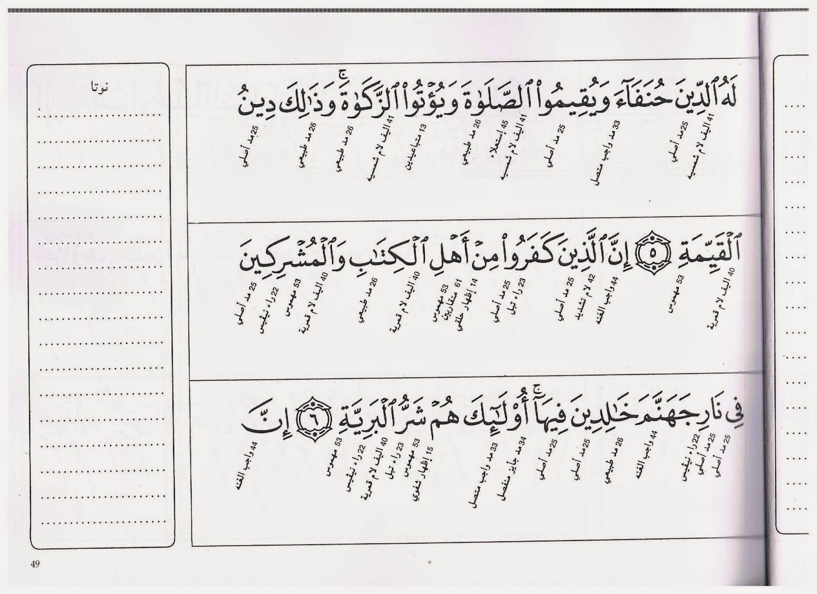 tujuhpen.blogspot Hukum Tajwid Surah Al Bayyinah
