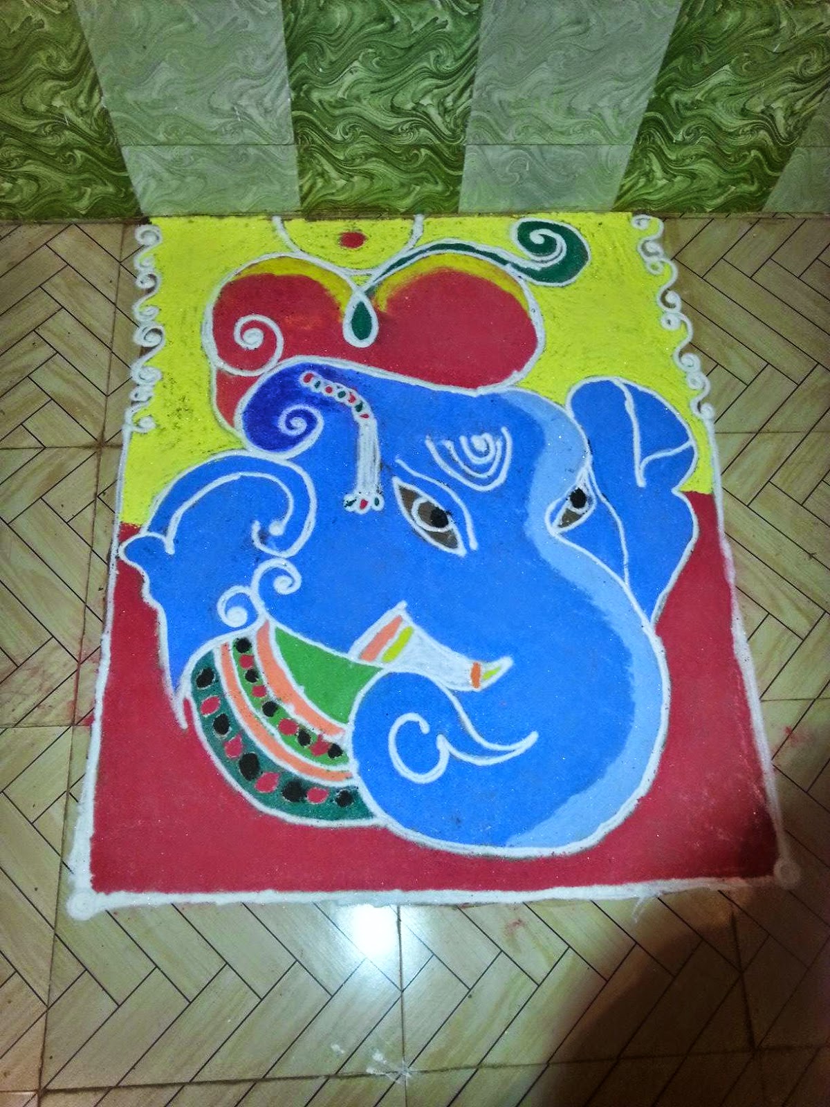 35+ Rangoli Designs of Lord Ganesha for Rituals and Ceremonies