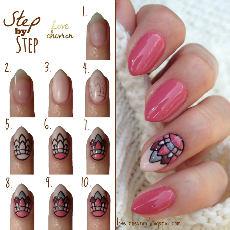 manicure hybrydowy krok po kroku step by step na paznokciach