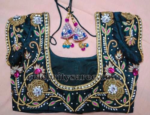 Lotus Theme Embroidery Blouse - Saree Blouse Patterns