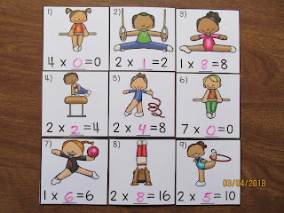 Gymnastics Multiplication Missing Number Equations