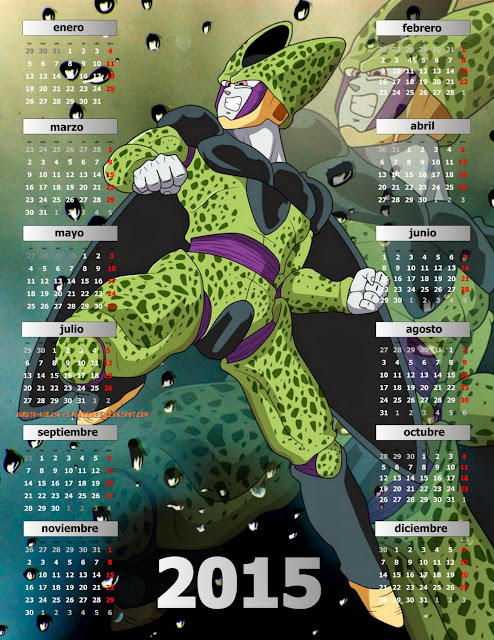 calendario 2015 anime dbz