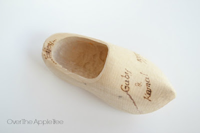 Crochet Covered Wooden Shoe, Dutch Shoe - Over The Apple Tree