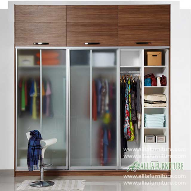  Lemari  baju minimalis unit 3 pintu  frost Allia Furniture