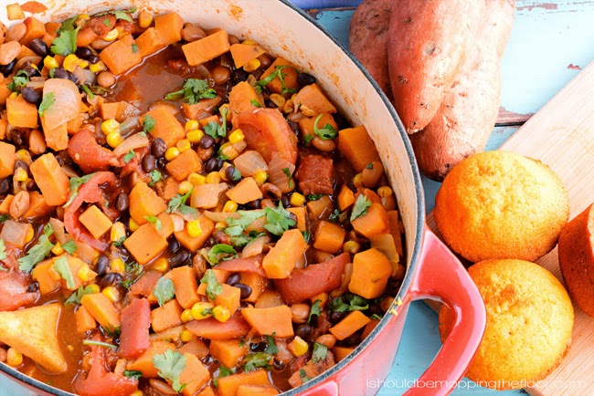 Sweet Potato Chili Recipe | Only 8 points per generous 1 1/2 cup serving