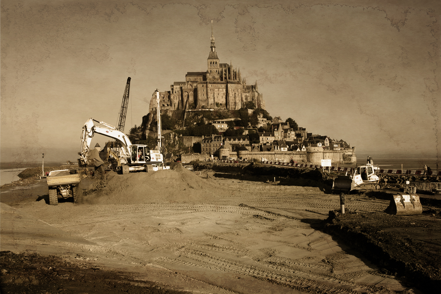 Elodie Studler, peintre graveur Le Chantier au Mont SaintMichel