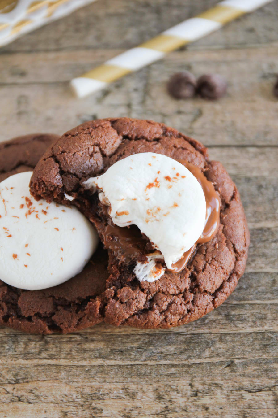 These rich and gooey hot cocoa cookies are the perfect treat for a cold day!