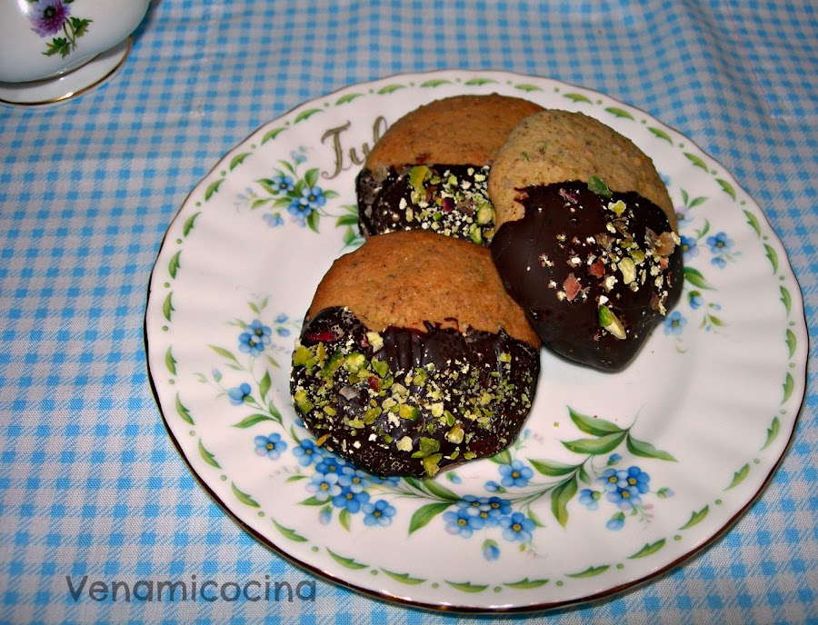 Galletas de pistacho y chocolate