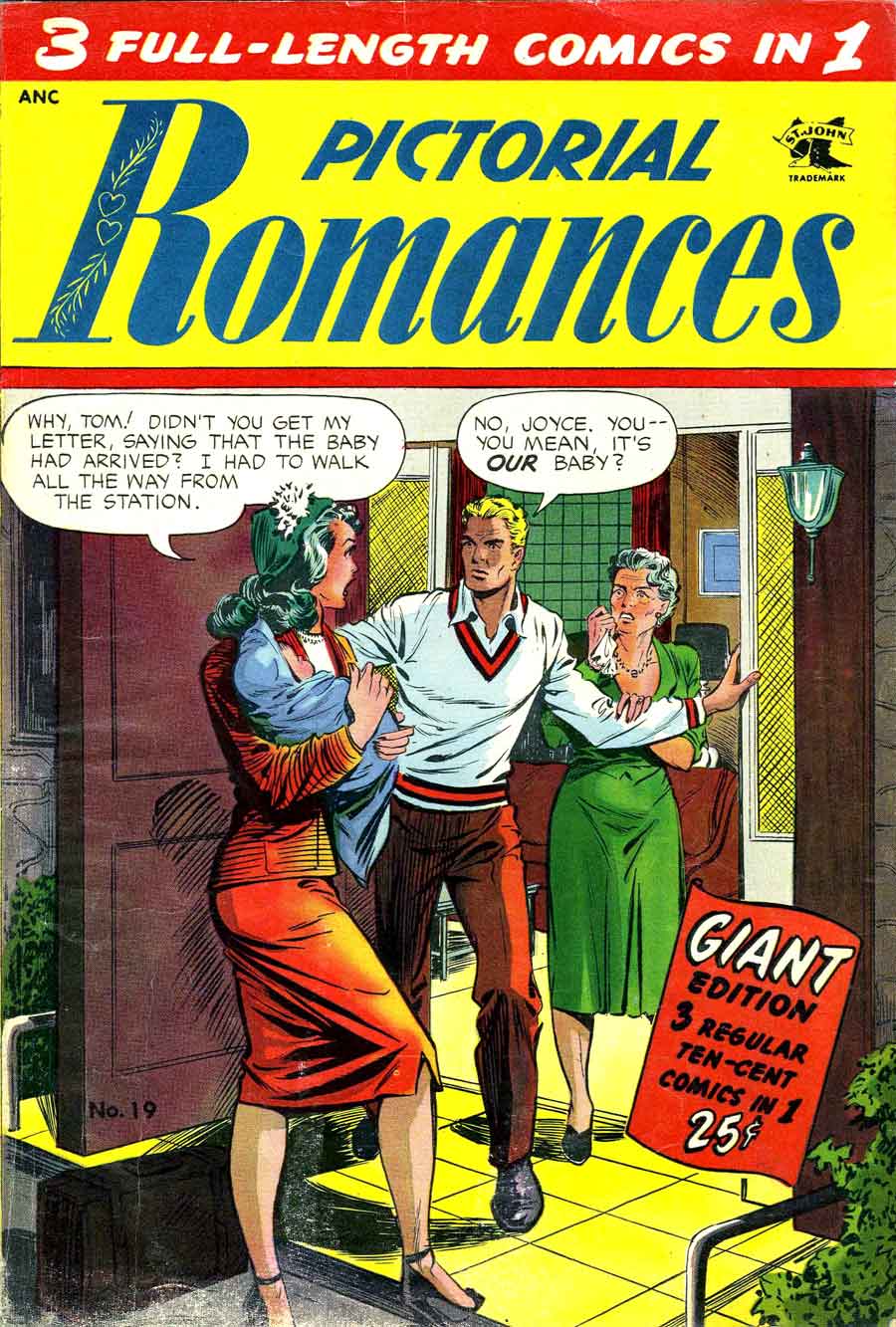 Pictorial Romances #19 st. john golden age 1950s romance comic book cover art by Matt Baker