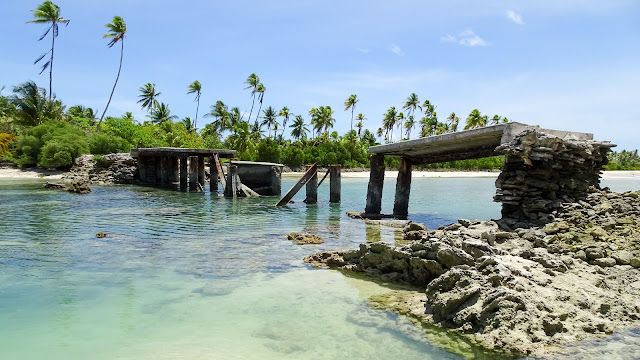 The broken bridge in North Tarawa 6km from Buota