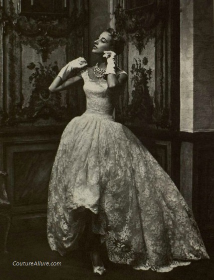 Couture Allure Vintage Fashion: White Lace by Givenchy, 1954