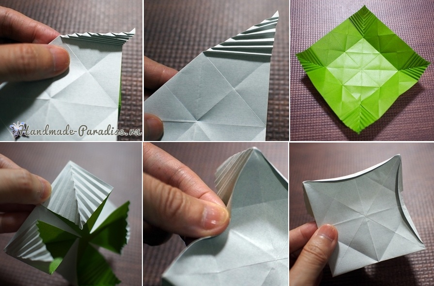 Гортензия из бумаги в технике оригами (9)