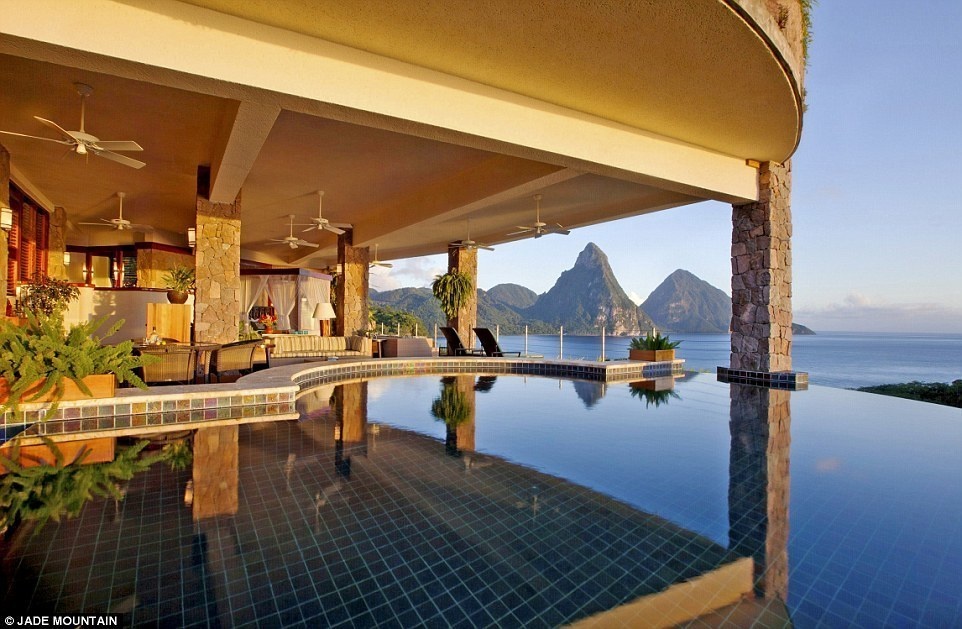 Jade Mountain, Saint Lucia - 15 Incredible Hotel Rooms Where You Can Sleep Under The Stars.