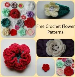 Free crochet flower patterns, crochet flower patterns, easy flower patterns