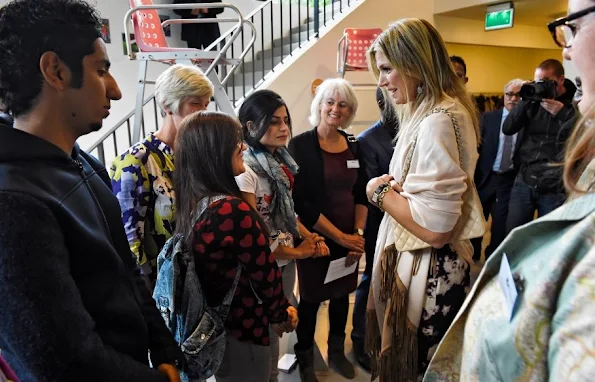 Queen Maxima of The Netherlands  visited the refugee assistance Foundation in Driebergen