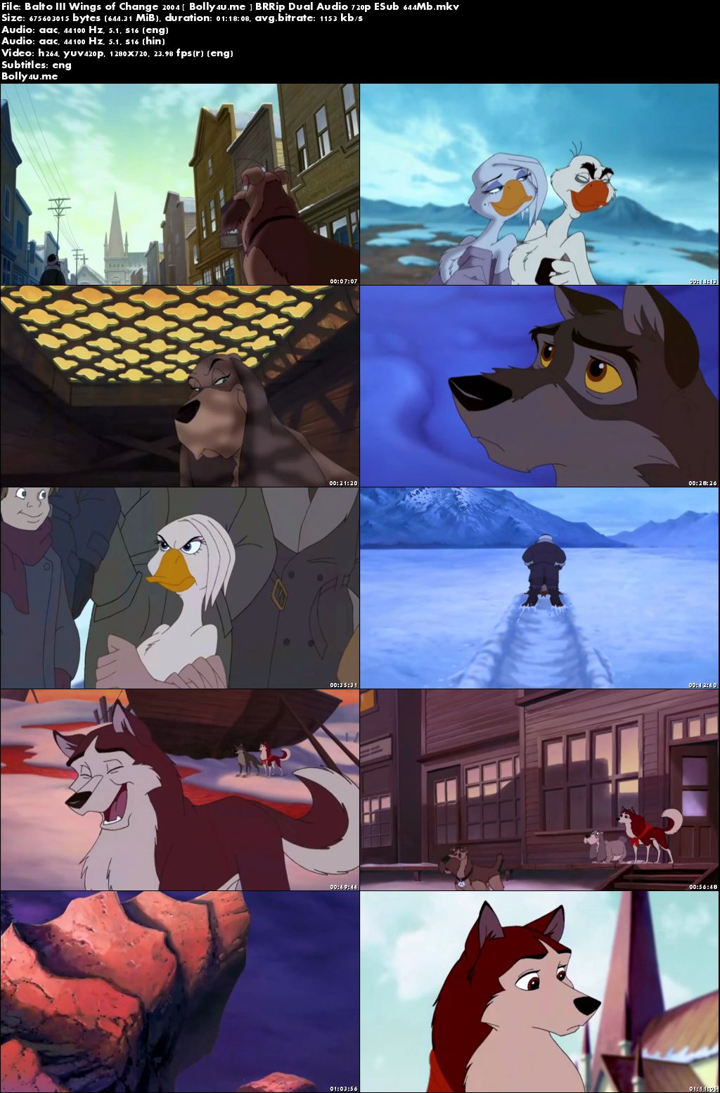 Balto III Wings of Change 2004 BRRip 250MB Hindi Dual Audio 480p ESub Download