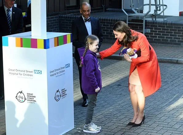 The Duchess of Cambridge is wearing today Bodenclothing Lena Frill Coat, Kate Middleton wearing Boden Lena Frill Coat and Tod's pumps at Bond Primary School