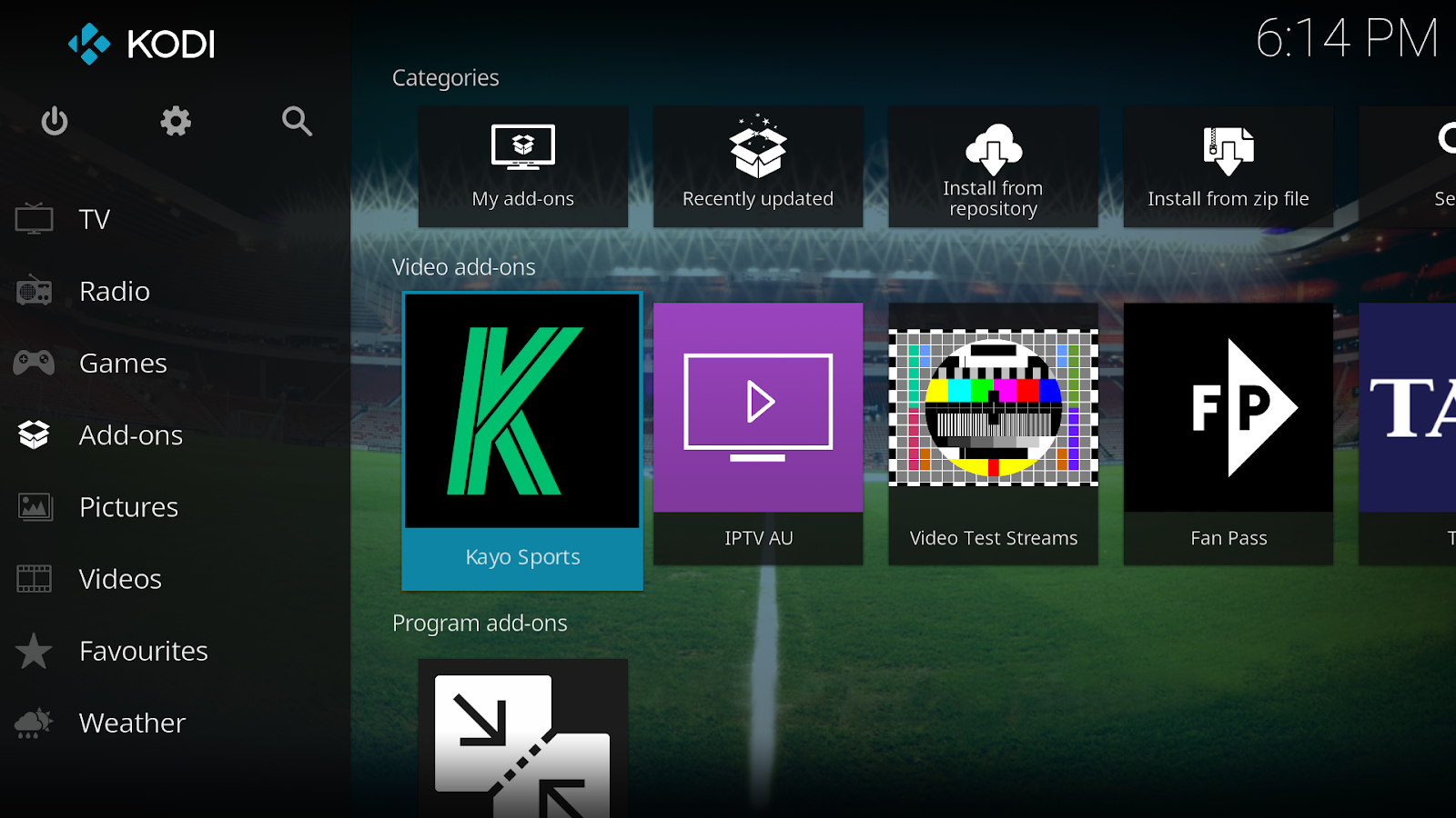 Kayo Sports Kodi Addon