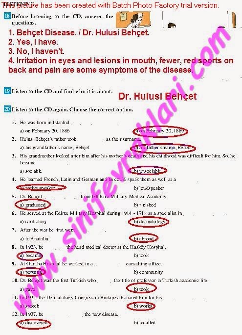 8.SINIF İNGİLİZCE DİKEY YAYINLARI DERS KİTABI CEVAPLARI SAYFA 105
