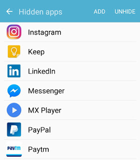 Add Android apps to hide