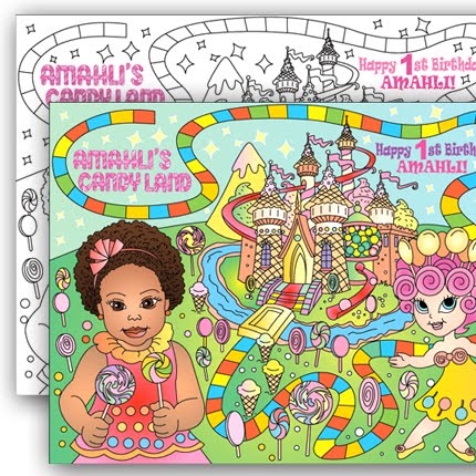 CANDY LAND * Personalized Party coloring page