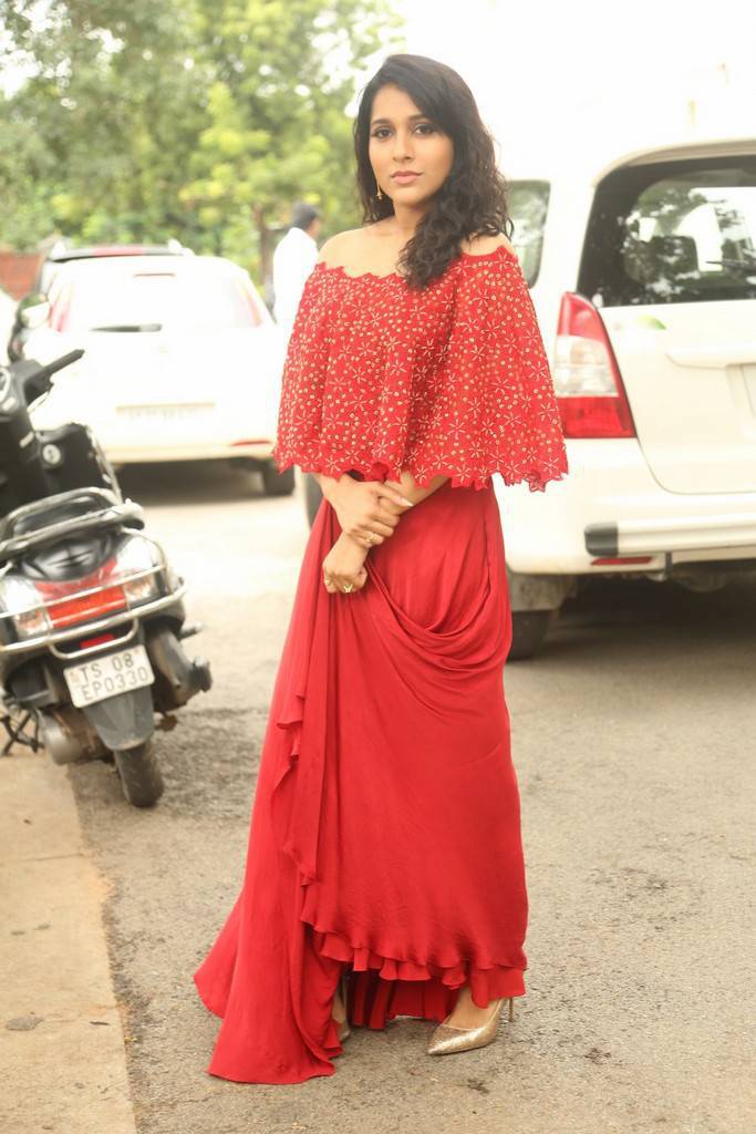 Indian Television Actress Rashmi Gautam Long hair Stills In Red Dress Navel Queens