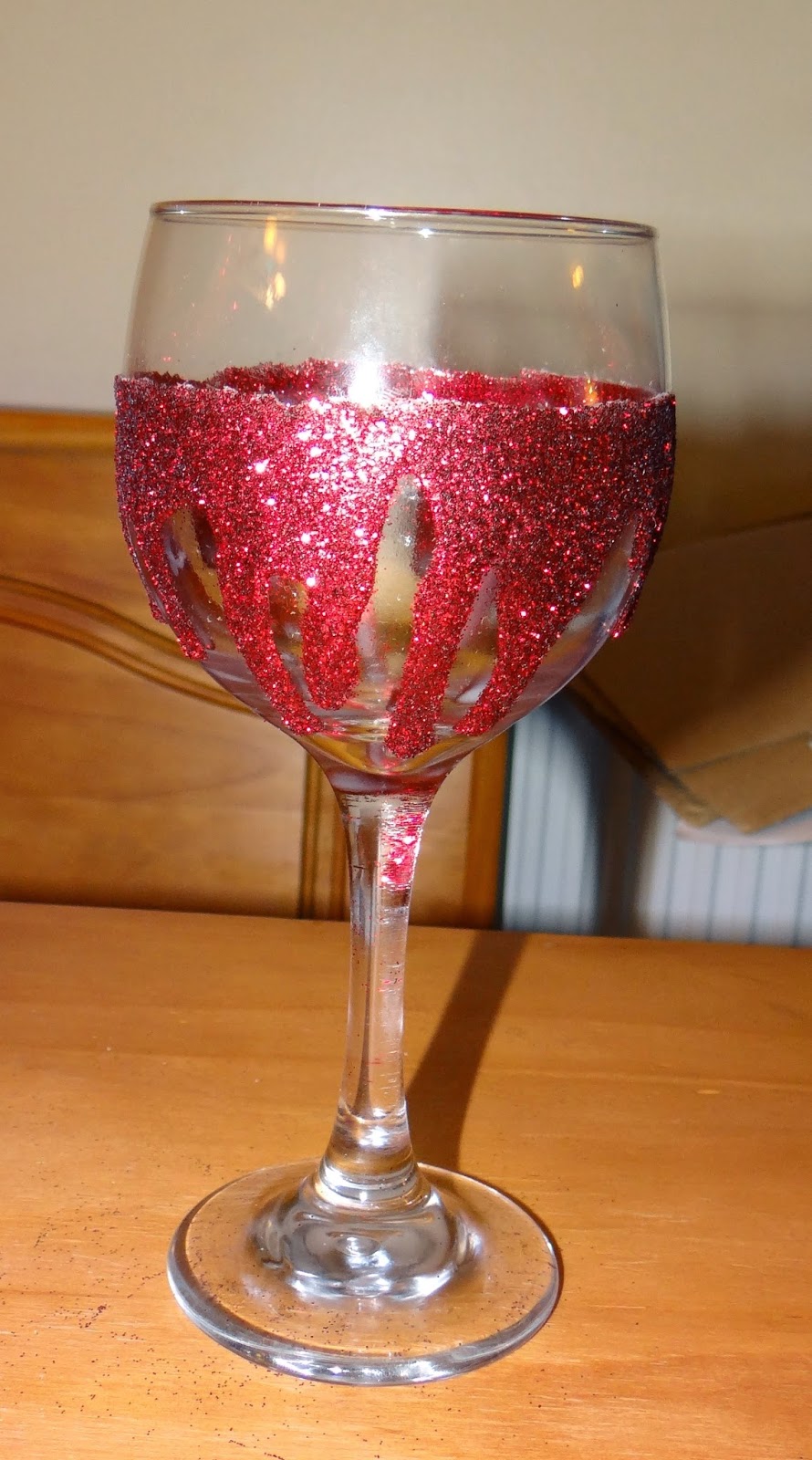 Amber's Craft a Week Blog Glitter Drip Wine Glasses