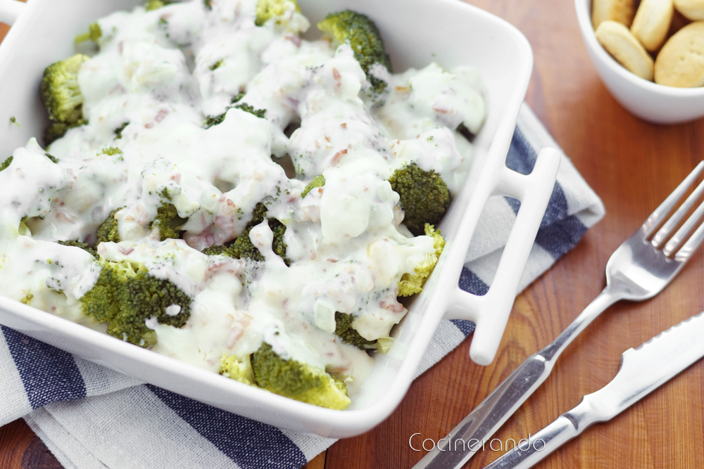 Cocinerando Brócoli con Bechamel de Bacon