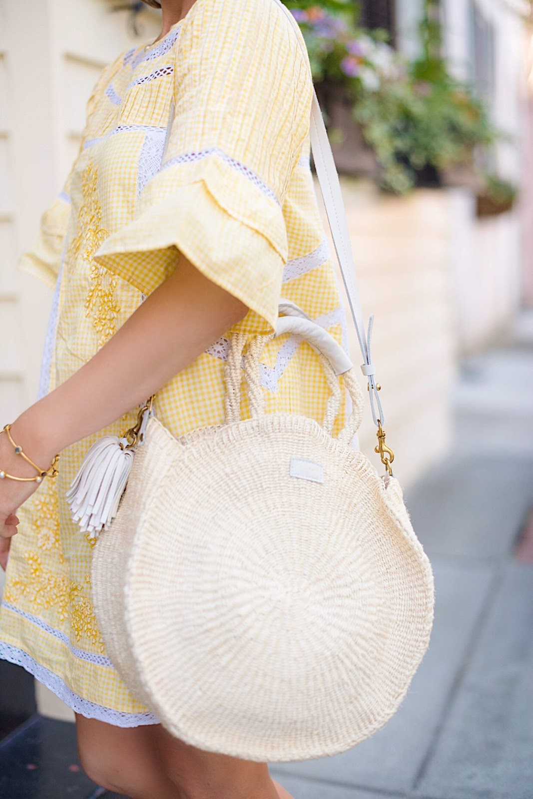 Free People Sunny Day Dress + Clare V Alice Bag in Charleston - Something Delightful Blog