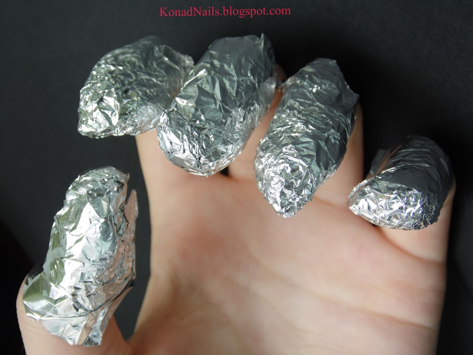 Konad Addict Foil method for glitter nail polish removal