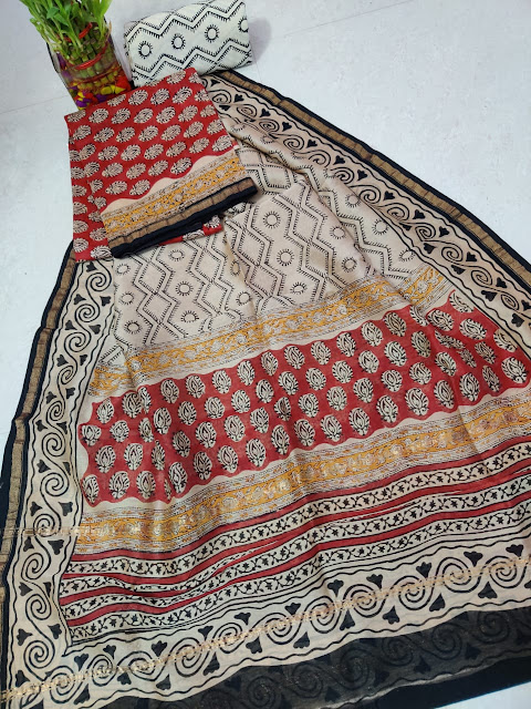 Chanderi silk dress materials