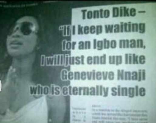 Tonto Dikeh Denies Describing Genevieve Nnaji As Eternally Single Gistmania