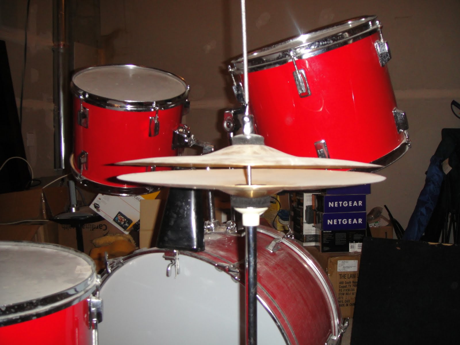 4 SALE: Percussion Plus 5 Piece Drum Set - Metallic Red $250.00