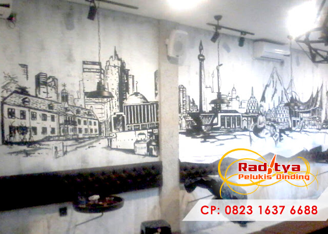 Wall mural cafe